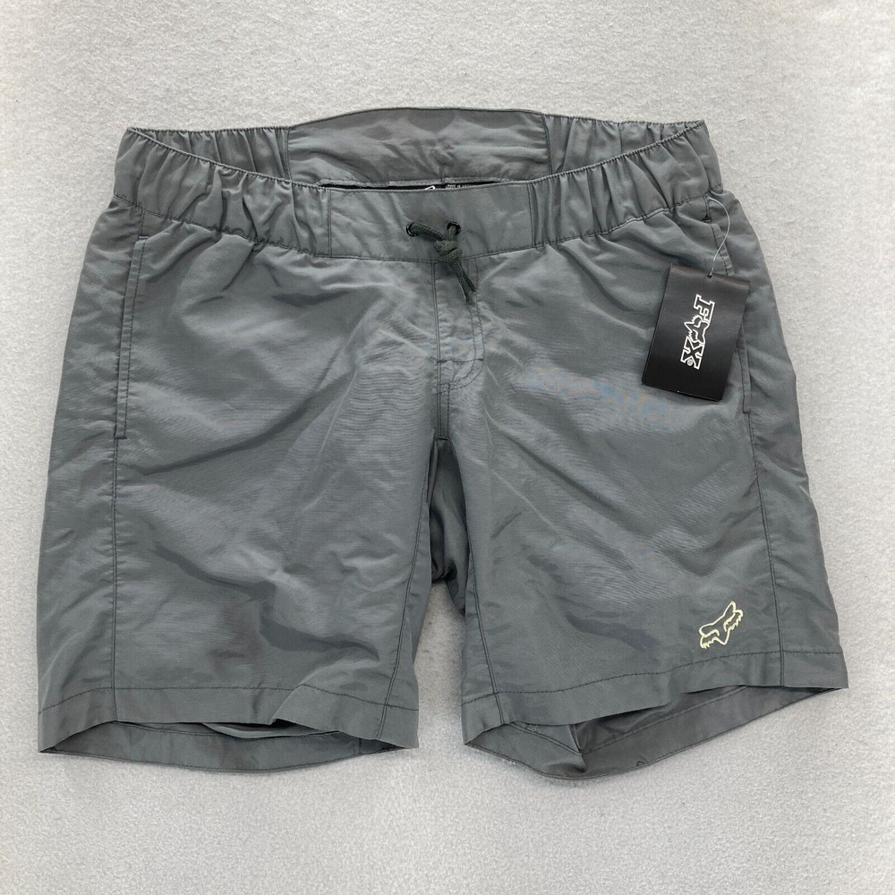 Fox Racing Base Shorts Padded‎ Riding Biking Cycling Girls Large Charcoal Gray
